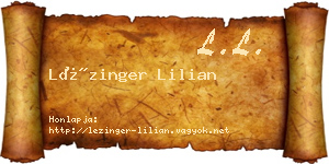 Lézinger Lilian névjegykártya